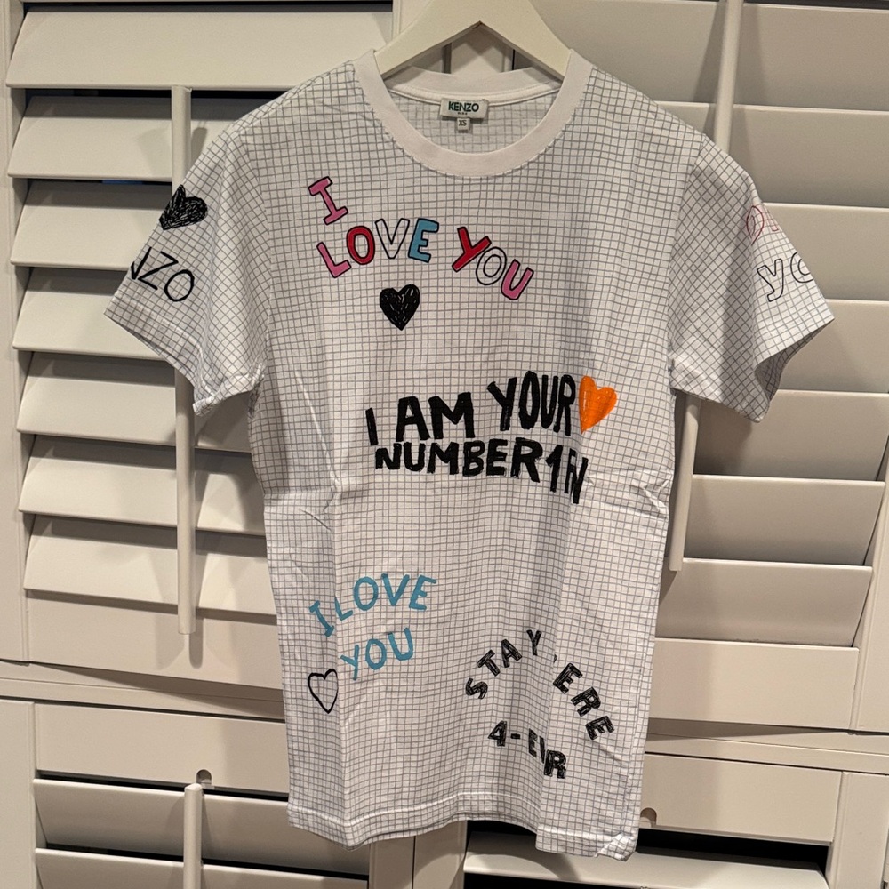 Kenzo Kids White Tee with Colorful Graphics